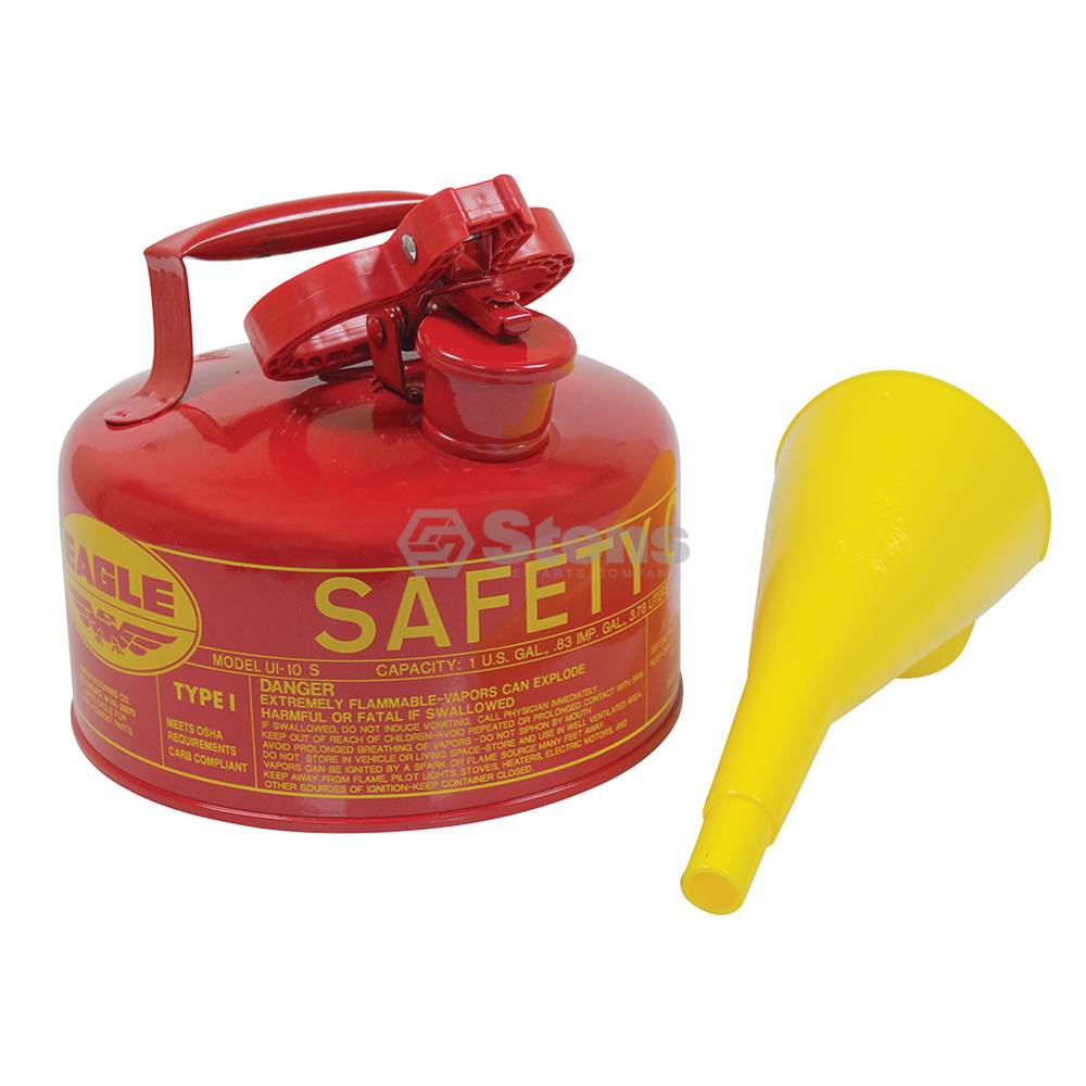 765-180 Eagle Metal Safety 1 Gallon Fuel Can with Funnel