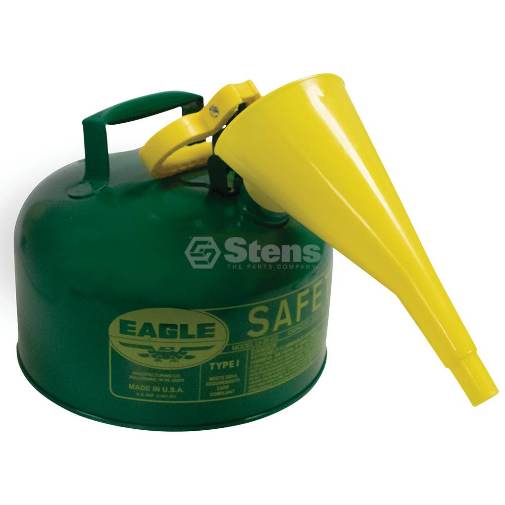 765-302 Eagle Metal Safety 2 Gallon Fuel Can with funnel