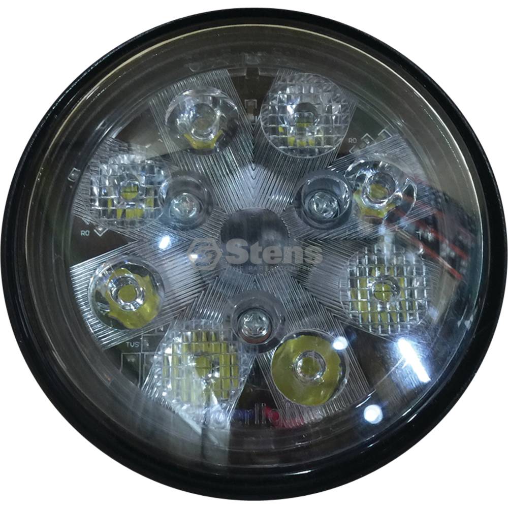 Tiger Lights 24W LED Sealed Round Work Light w/Red Tail Light